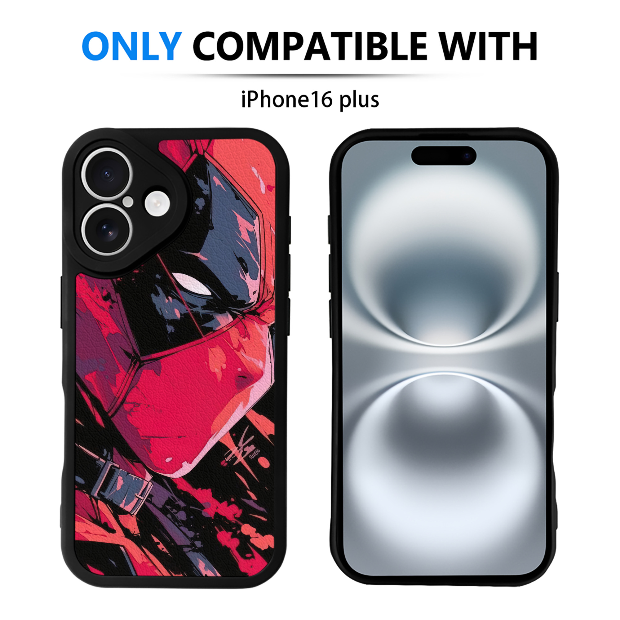 （画像用） Deadpool デッドプール 【iPhone 16シリーズ対応】シリコンスマホケース（レザー調） 材質：シリコン